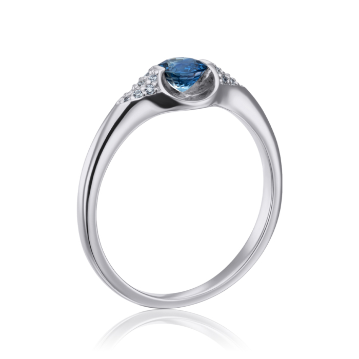 Золота каблучка з сапфіром і діамантами. Артикул 53299/0.8Sб сап (53299/02/1/8096)