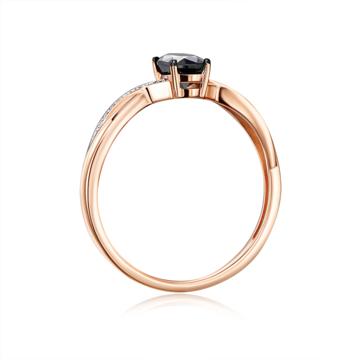 Золота каблучка з сапфіром і діамантами. Артикул 53581/01/1/10362