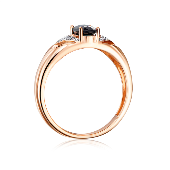 Золотое кольцо с сапфиром и бриллиантами. Артикул 53598/01/1/10362