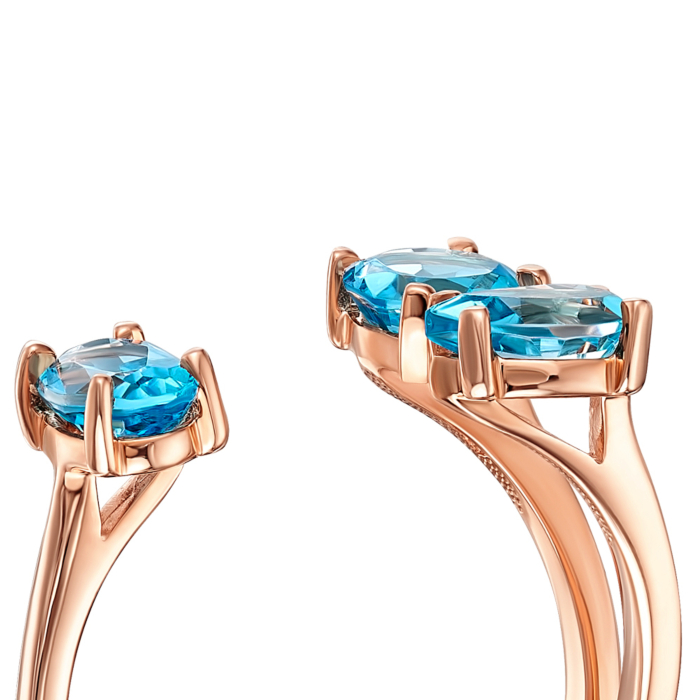 Золотое кольцо с топазом swiss. Артикул 530268/01/0/6736