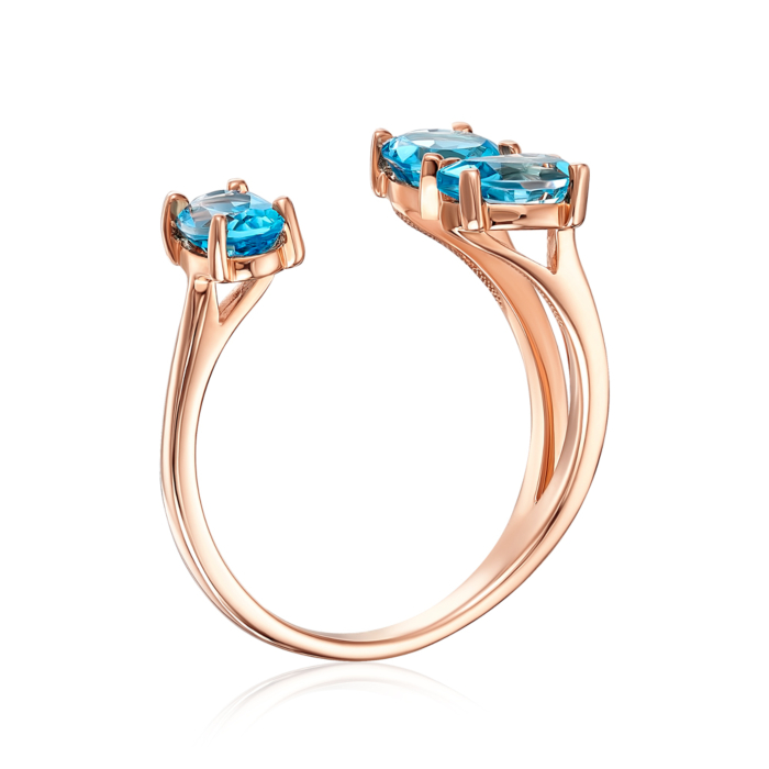 Золотое кольцо с топазом swiss. Артикул 530268/01/0/6736