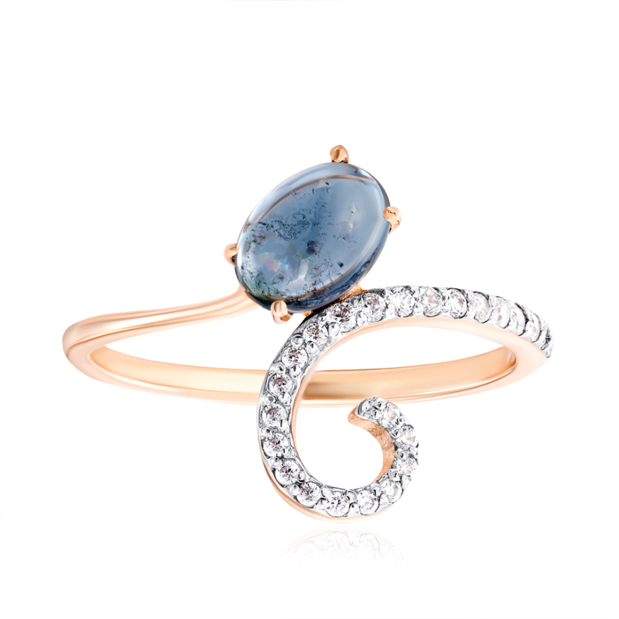 Золота каблучка з турмаліном. Артикул 530256/01/1/6465