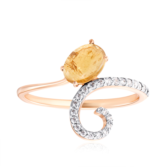 Золотое кольцо с турмалином. Артикул 530256/01/1/6467