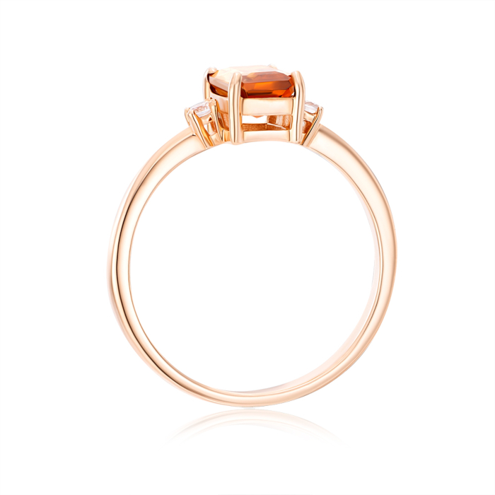 Золота каблучка з турмаліном і фіанітами. Артикул 530273/01/0/7492