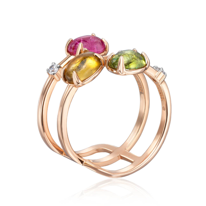 Золота каблучка з турмаліном. Артикул 530275/01/1/7267