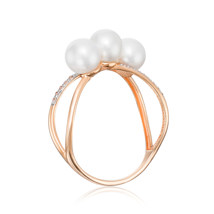 Золотое кольцо с жемчугом. Артикул 13840/01/1/2011