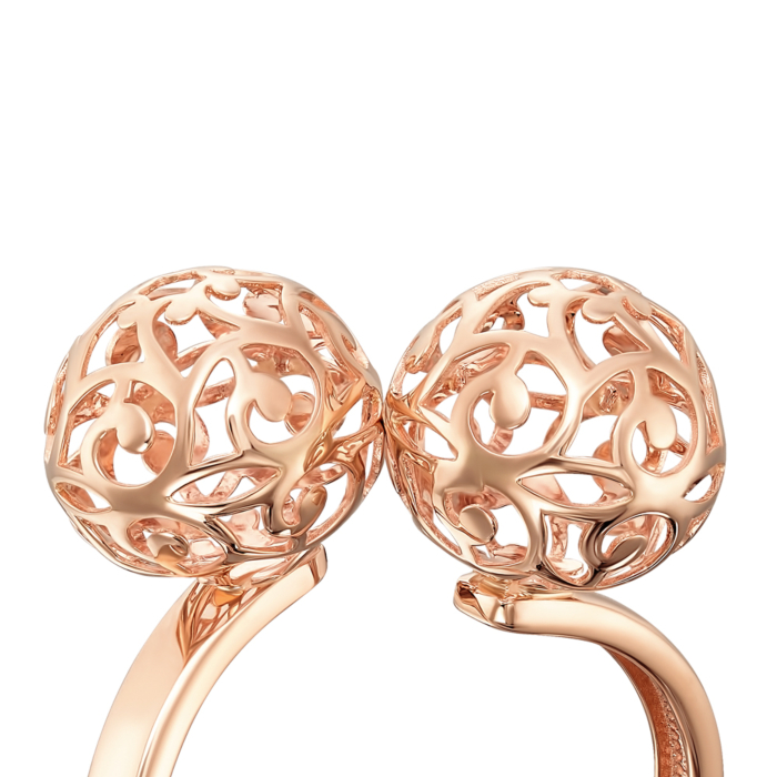 Золотое кольцо «Шар ажурный» без вставки. Артикул 13710/01/0