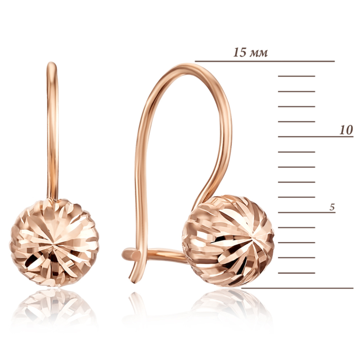 Золотое серьги с алмазной гранью. Артикул 02836/01/2