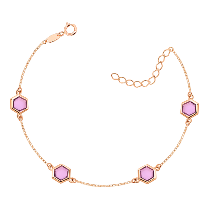 Золотий браслет з аметистом.Артикул UG55/11/278