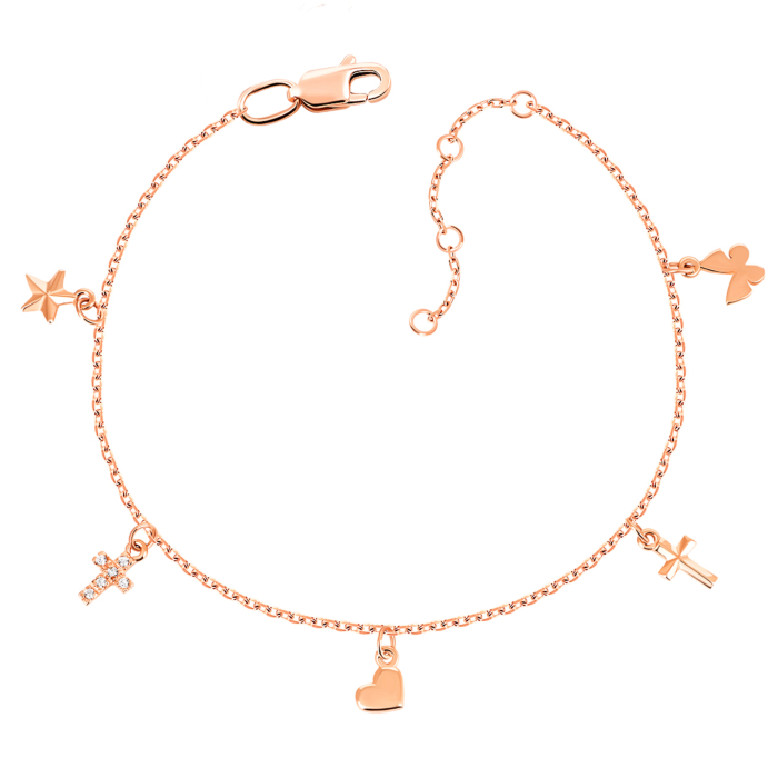 Золотий браслет з фіанітами. Артикул UG5БС607и