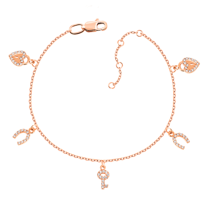 Золотий браслет з фіанітами. Артикул UG5БС609и