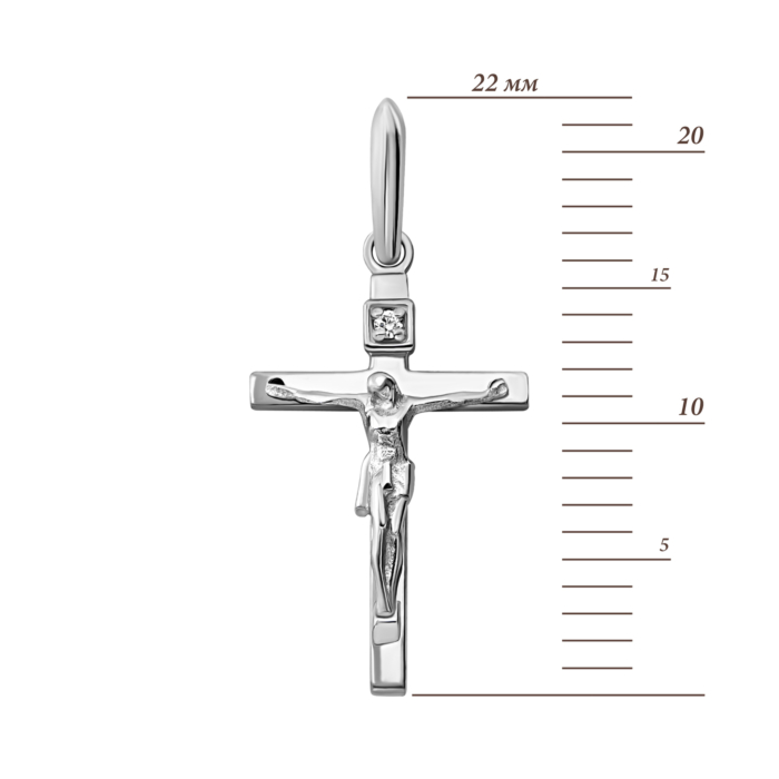 Золотий хрестик з діамантом.Артикул UG53104930202