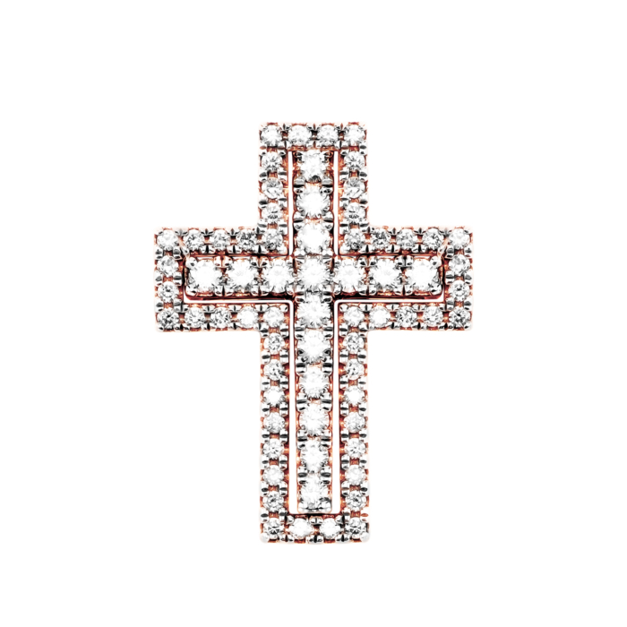 Золотой крестик c бриллиантами. Артикул UG53109472201