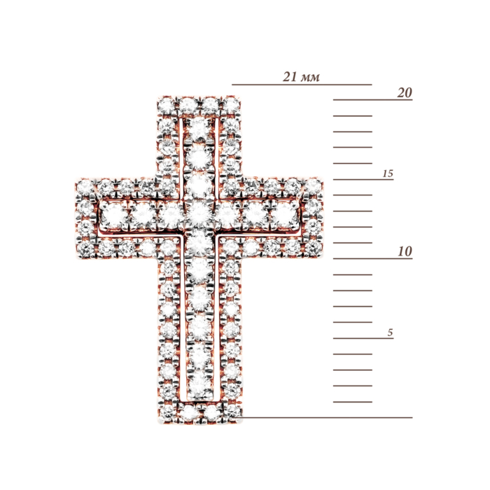 Золотий хрестик з діамантами. Артикул UG53109472201