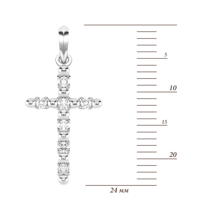 Золотий хрестик з діамантами. Артикул UG53112281202