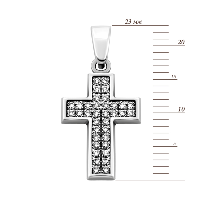 Золотий хрестик з діамантами.Артикул UG551967/0.9б