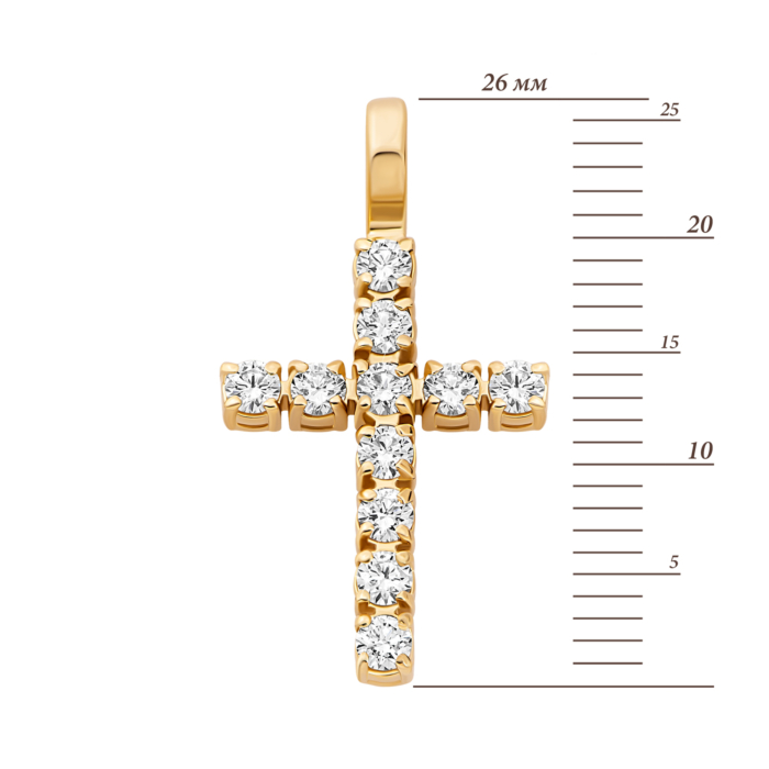 Золотий хрестик з діамантами.Артикул UG5G100Ж