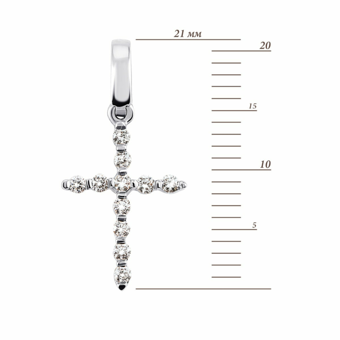 Золотий хрестик з діамантами. Артикул UG5Крz 7150/1