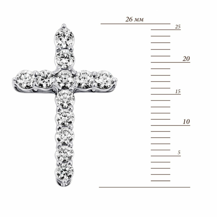 Золотий хрестик з діамантами. Артикул UG5Крz7163/1