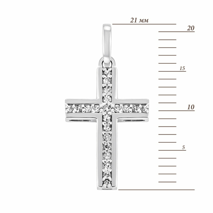 Золотий хрестик з діамантами. Артикул UG5ПМ0020/1