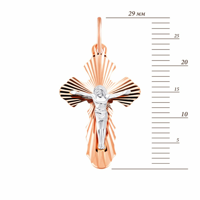 Золотий хрестик. Розп'яття Христове. Артикул UG511052-РР алм