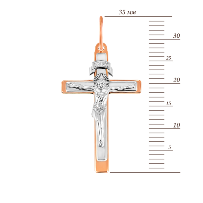 Золотий хрестик. Розп'яття Христове. Артикул UG5115-РРАК