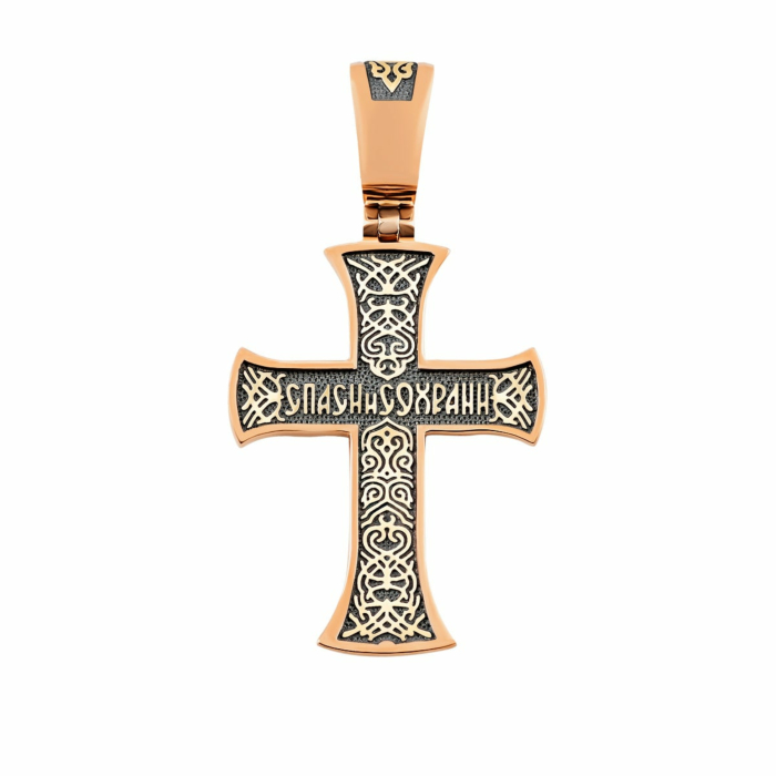 Золотий хрестик. Розп'яття Христове. Артикул UG511537-Ч
