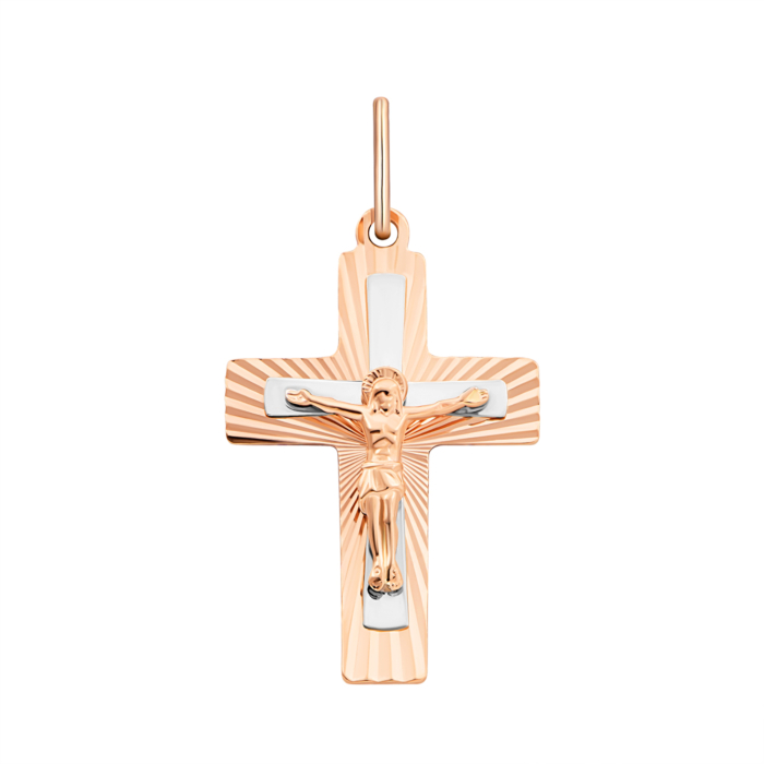 Золотой крестик. Распятие Христа.Артикул UG5521113н