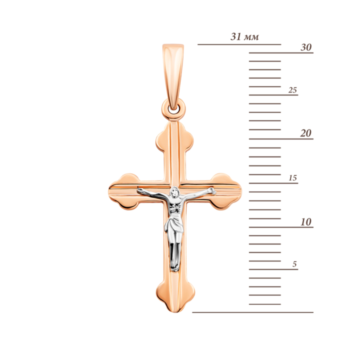 Золотой крестик. Распятие Христа.Артикул UG5501356