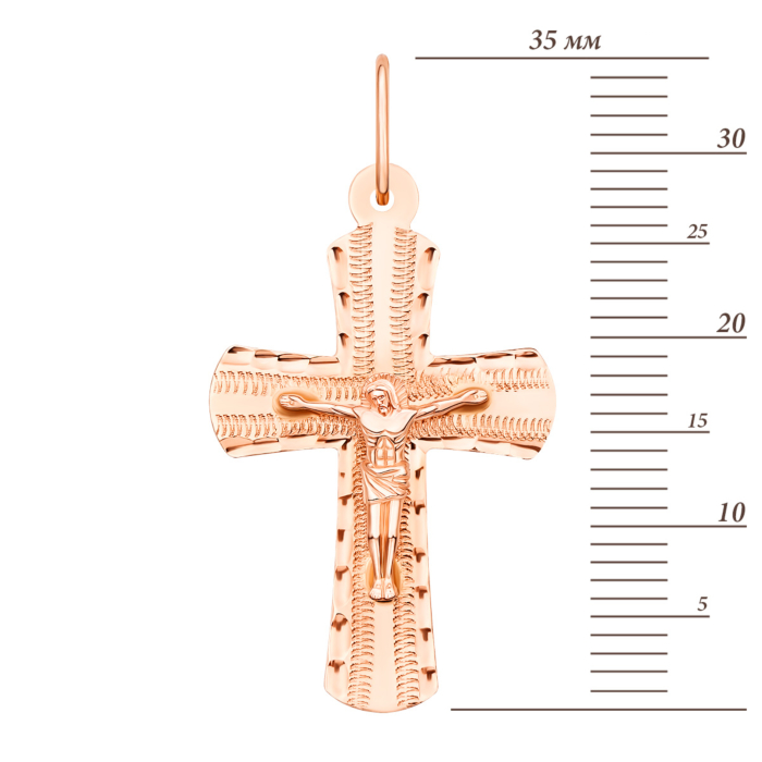 Золотой крестик с алмазной гранью (30332/т)