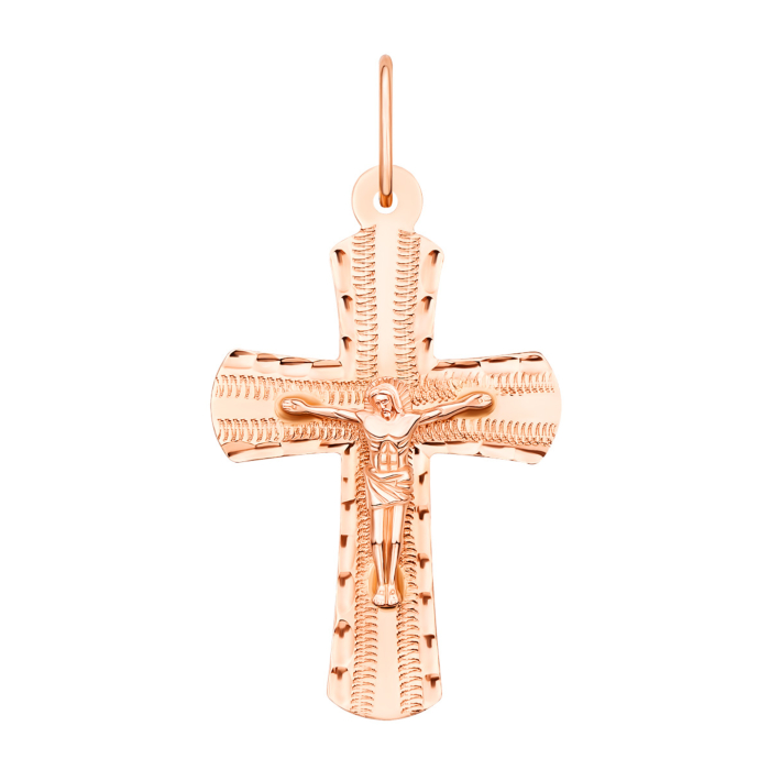 Золотой крестик с алмазной гранью (30332/т)