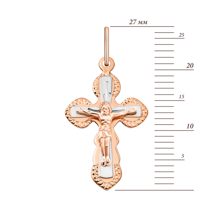 Золотий хрестик з алмазною гранню.Артикул UG5529701