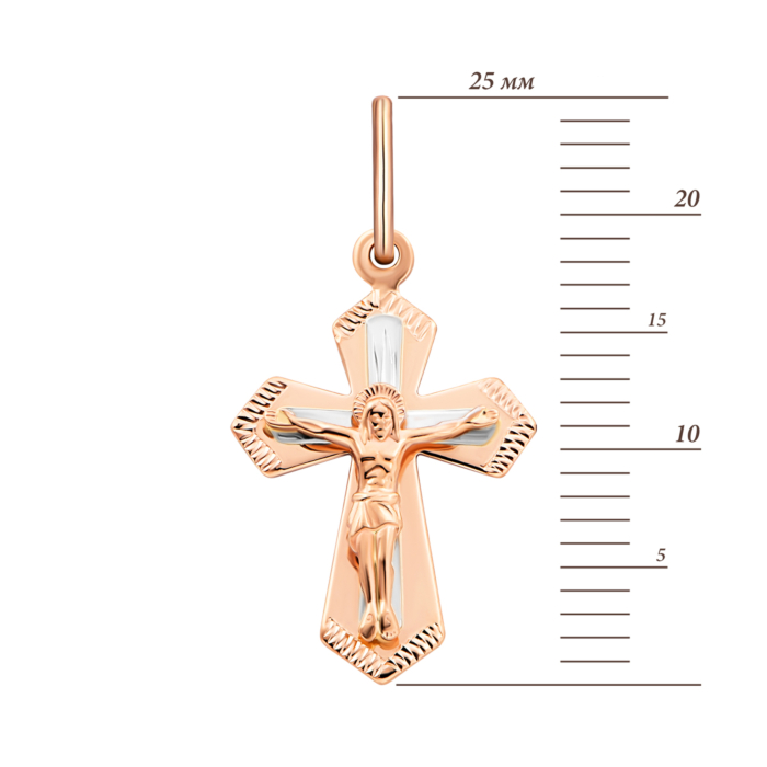 Золотий хрестик з алмазною гранню.Артикул UG5521021н