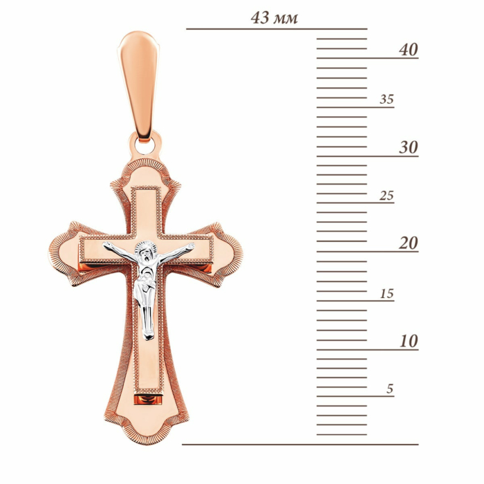 Золотий хрестик з алмазною гранню. Артикул UG5Кр 075/1
