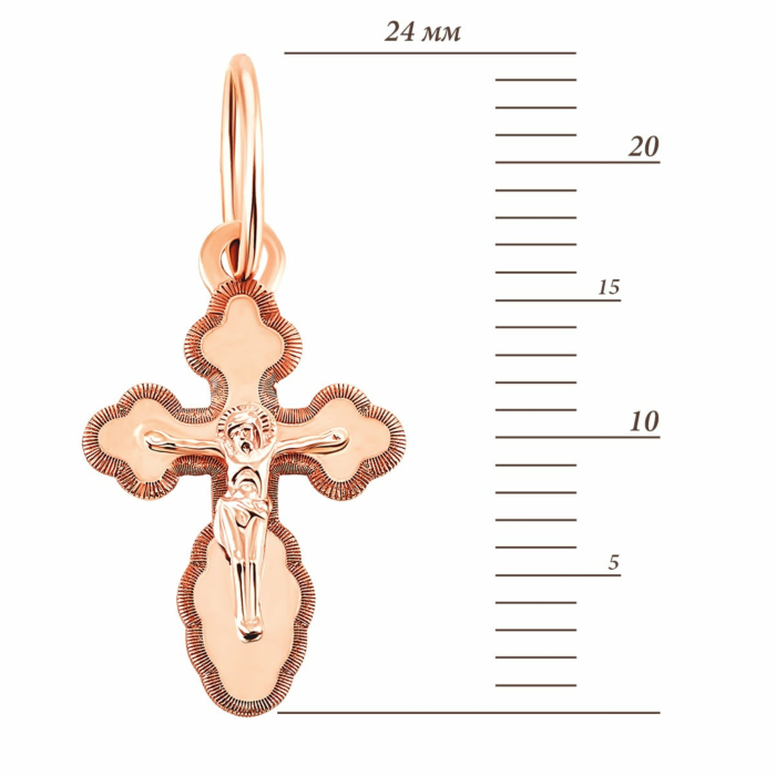 Золотий хрестик з алмазною гранню. Артикул UG5Кр 086
