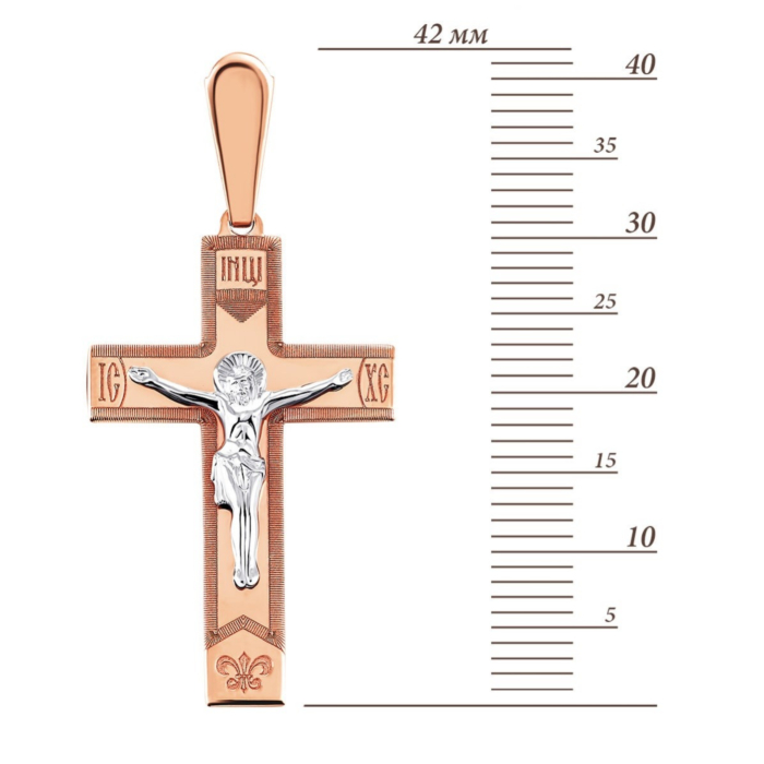 Золотой крестик с алмазной гранью. Артикул UG5Кр0105/1