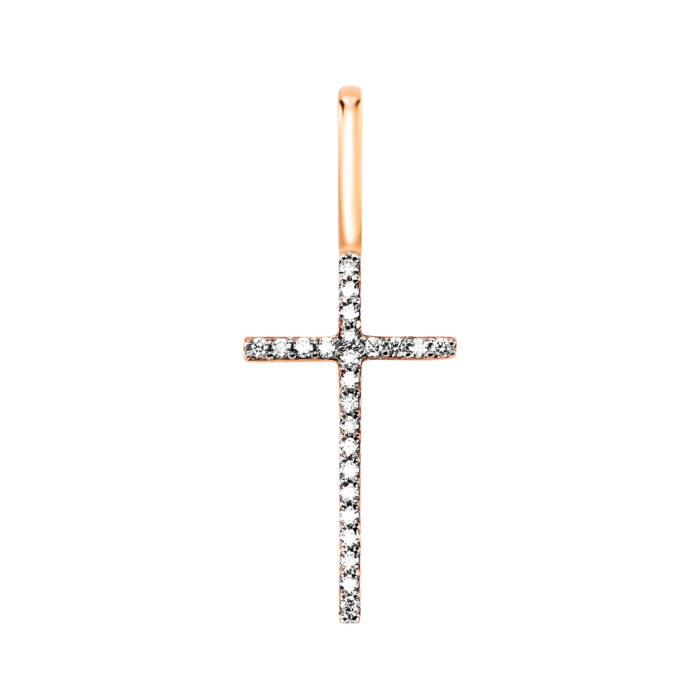 Золотой крестик с бриллиантами. Артикул UG53102033201