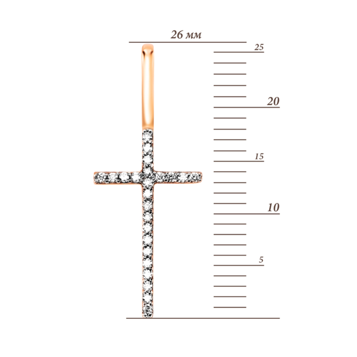 Золотий хрестик з діамантами. Артикул UG53102033201