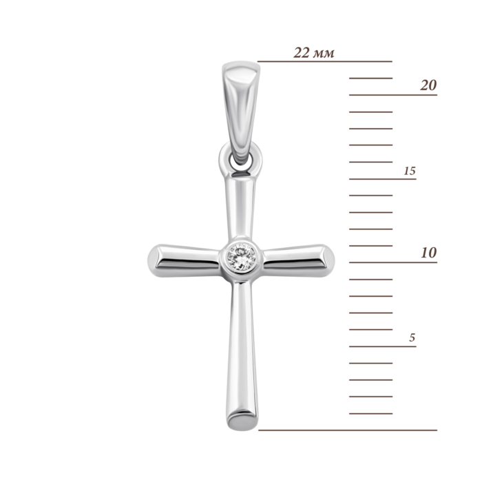 Золотий хрестик з діамантом.Артикул UG5560106/02/1/8045