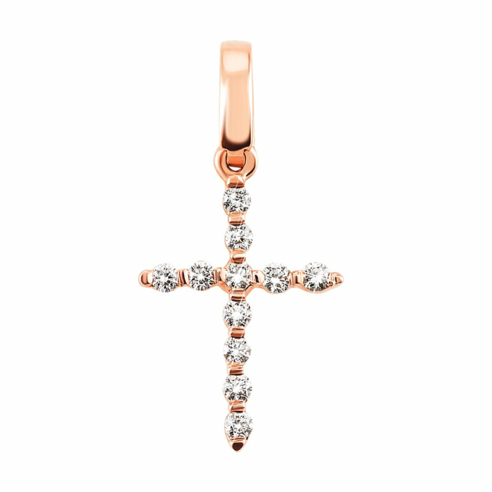 Золотий хрестик з діамантами. Артикул UG5Крz7150