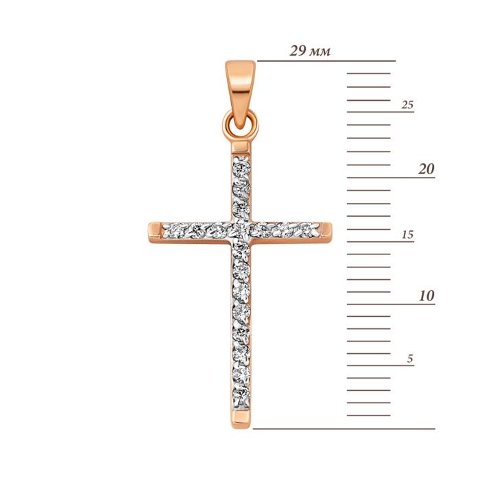 Золотой крестик с бриллиантами.Артикул UG53100786201