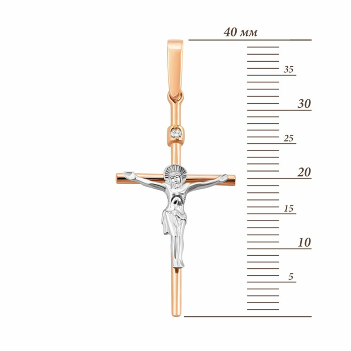 Золотий хрестик з діамантом. Артикул UG5Крz7153