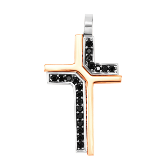 Золотой крестик с фианитами. Артикул UG53/31/027кб