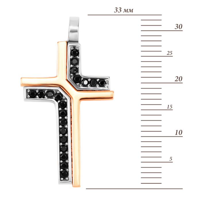 Золотой крестик с фианитами. Артикул UG53/31/027кб