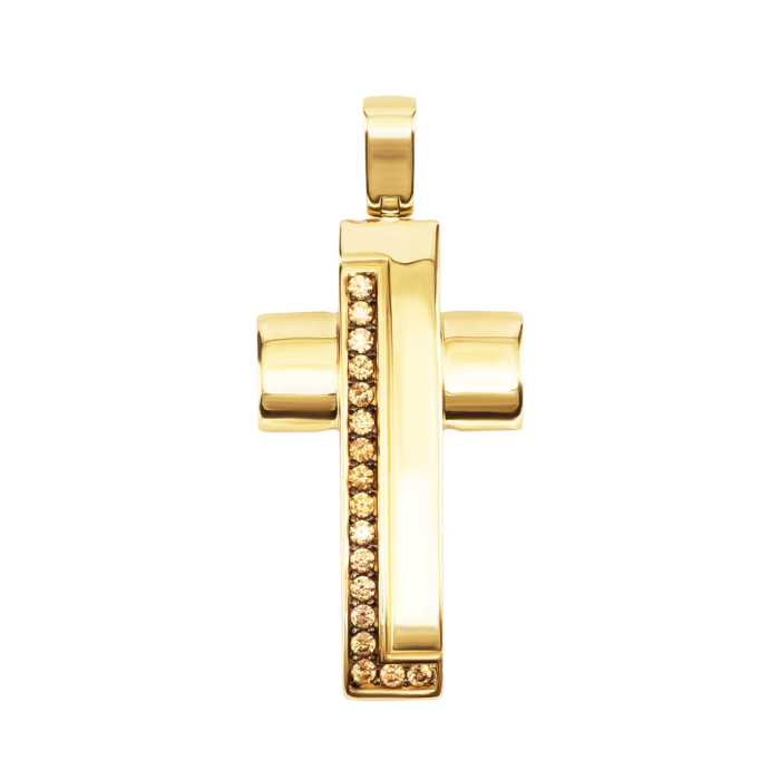 Золотий хрестик з фіанітами. Артикул UG53/31/028/2