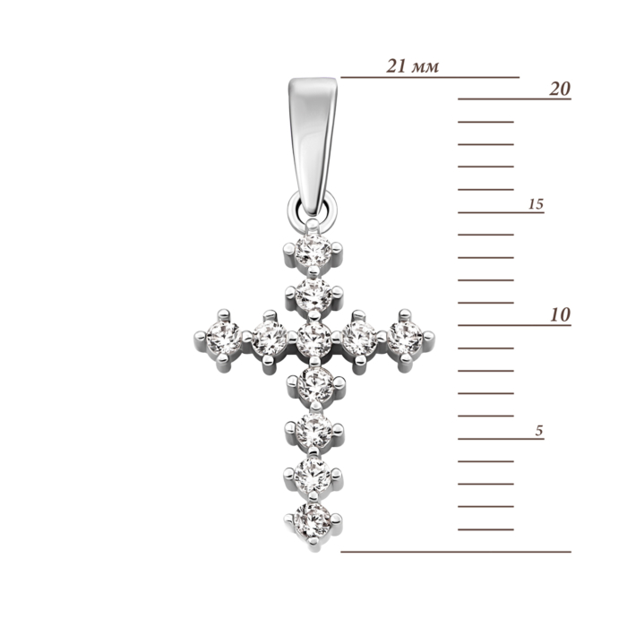 Золотий хрестик з фіанітами.Артикул UG53011010702