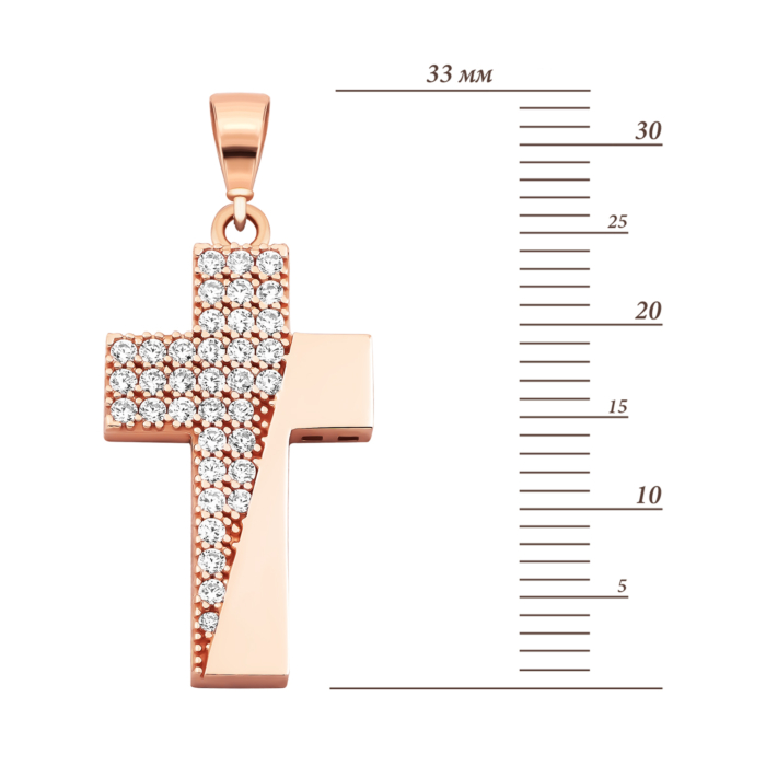 Золотий хрестик з фіанітами.Артикул UG53011021201