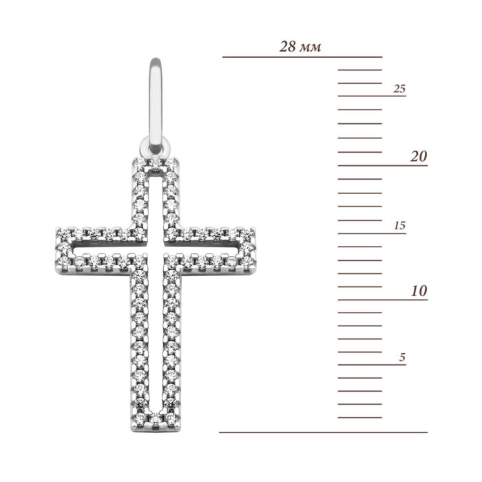 Золотий хрестик з фіанітами.Артикул UG5310573310201
