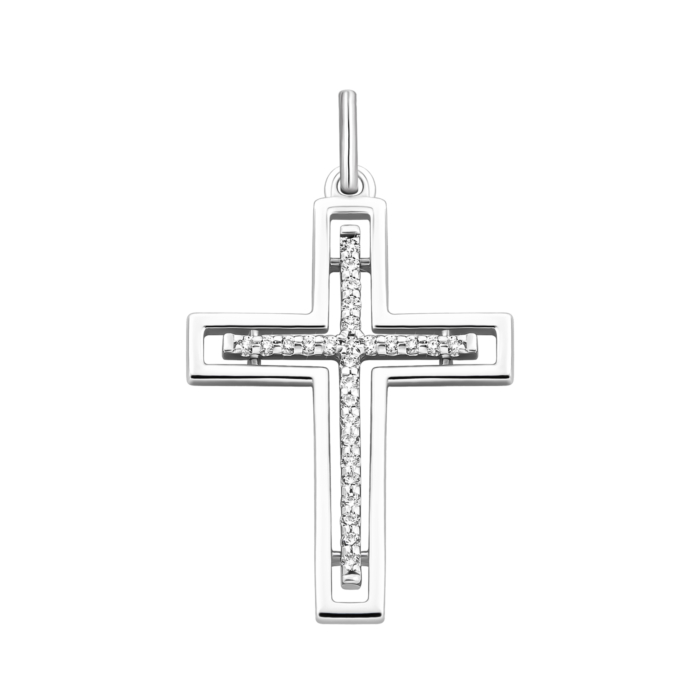 Золотой крестик с фианитами.Артикул UG5310573510201