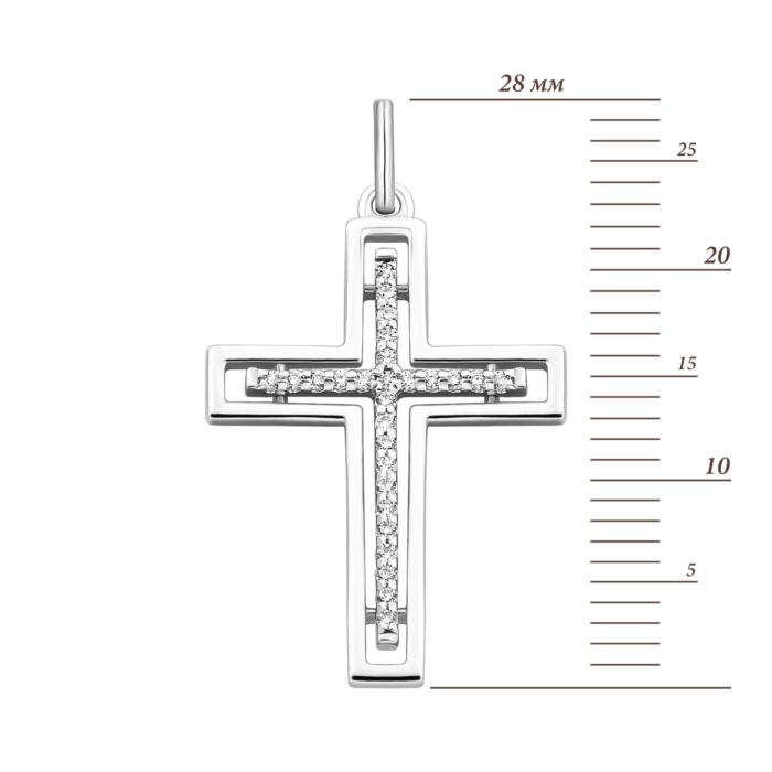 Золотий хрестик з фіанітами.Артикул UG5310573510201